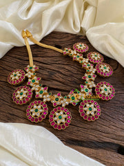 Precious Jadau Kundan Coin Style Short Neckpiece -J1632