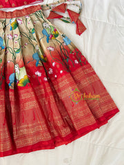Red Pichwai Indian Traditional Girls Lehenga-VS1794