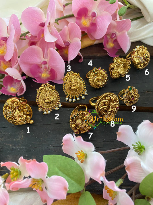 Antique Gold Temple Finger Rings -G5678