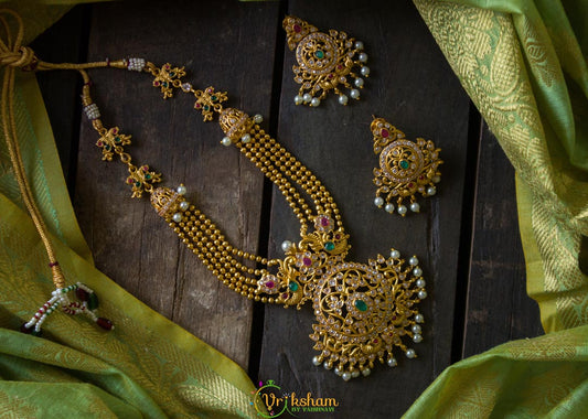 Layered neckpiece with earrings-G681