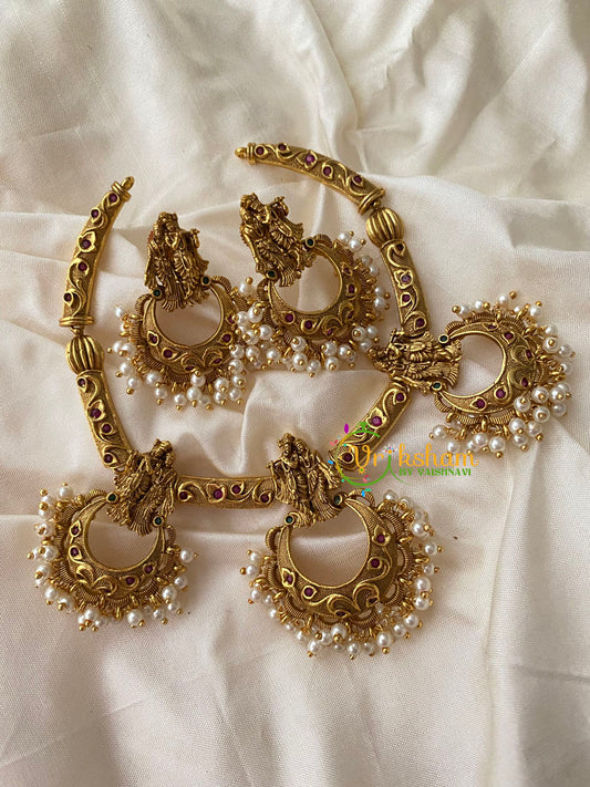 Premium Krishna Radha Short Neckpiece -Temple Neckpiece -G8819