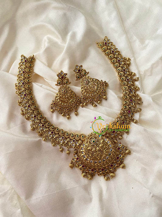 Gold Look Alike Short Neckpiece-Gold Bead-G8854