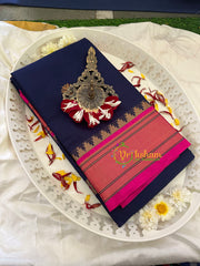 Dark Blue with Pink Rani Paithani Soft Silk Saree -VS754
