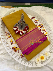 Mustard with Pink Rani Paithani Soft Silk Saree -VS755