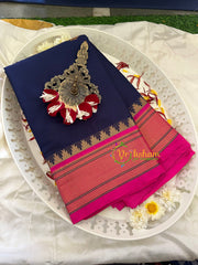 Dark Blue with Pink Rani Paithani Soft Silk Saree -VS754
