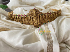 Sri Krishna Hipbelt–Gold Look alike Temple Hipbelt-Green Bead-G4432