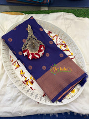 Navy Blue Paithani Semi Soft Silk Saree -VS733