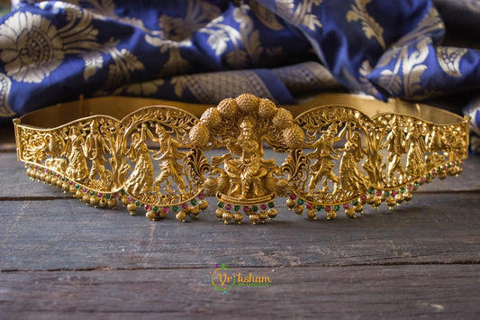 Krishna with flute under a tree hip belt-G231