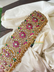 Exquisite Kundan and Kemp Hip Belt-Gold bead Pearl -G4423