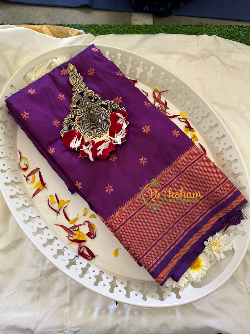 Purple Paithani Semi Soft Silk Saree -VS745