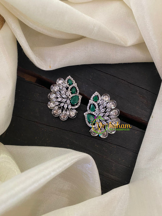 Emerald Green American Diamond Stud -G6634