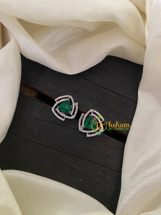 Emerald Green Daily Wear American Diamond Stud -G6645