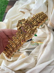Lakshmi Hipbelt– Gold Look alike Temple Hipbelt-Green Bead-G4430