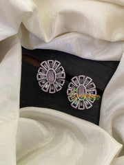 Mauve White Tone American Diamond Stud -G6678