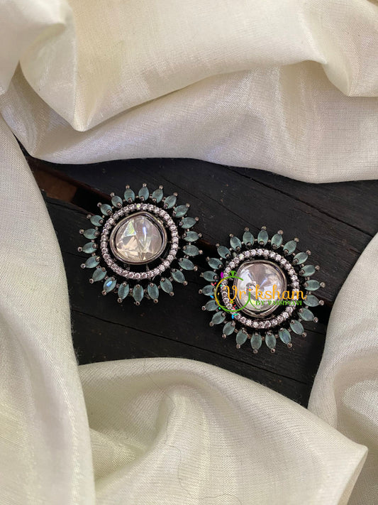 Pastel Green Blue American Diamond Stud -G6696