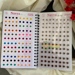 Border White Stone and Plain Sticker Bindi Book-Navya Long-BB036