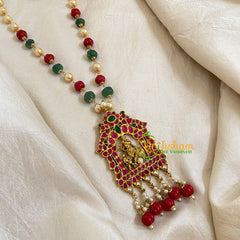 Single Strand Bead Jadau Kundan Pendant Mala -Krishna-J1668