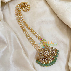 Precious Kundan Jadau Pendant Pearl Mala-J1084