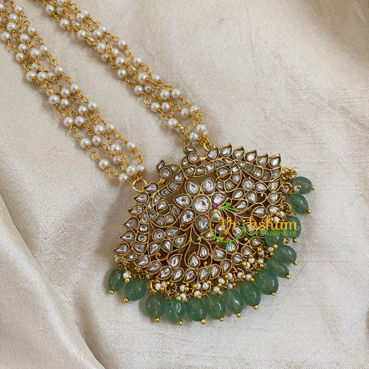 Precious Kundan Jadau Pendant Pearl Mala-J1084