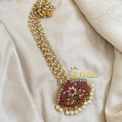 Precious Kundan Jadau Pendant Pearl Mala-J1090