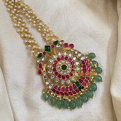 Precious Kundan Jadau Pendant Pearl Mala-J1087