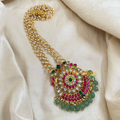 Precious Kundan Jadau Pendant Pearl Mala-J1087