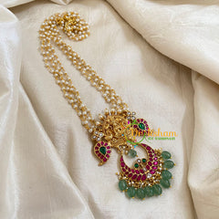 Precious Kundan Jadau Pendant Pearl Mala-J1086