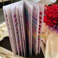 Color Sticker Bindi Book- Single Stone -Mixed Size -B019