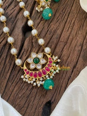 Exquisite Jadau Kundan Pendant Pearl Mala-Chandh Star-J1236