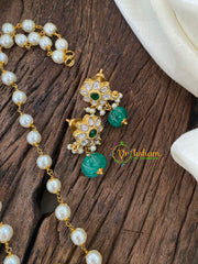 Exquisite Jadau Kundan Pendant Pearl Mala-Chandh Star-J1236