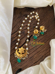 Exquisite Jadau Kundan Pendant Pearl Mala-Chandh Star-J1236