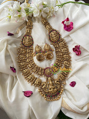 Premium Layered Lakshmi Haram with Mugappu-Gold Bead-G4515