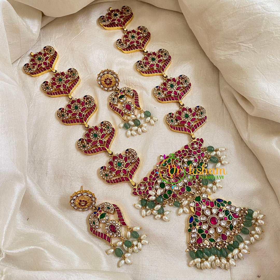 Exquisite Unique Jadau Kundan Pendant Rani Har-J1700