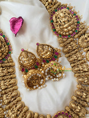 Premium Layered Lakshmi Haram with Mugappu-Gold Bead-G4515
