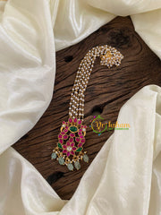 Exquisite Jadau Kundan Pendant Pearl Mala-Dual Peacock-J1233