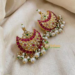 Jadau Kundan Half Moon Studs-J1642