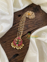 Exquisite Jadau Kundan Pendant Pearl Mala-Chandh-Pearl-J1230