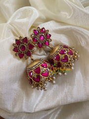 Precious Jadau Kundan Pink Jhumkas -J1252