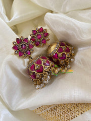 Precious Jadau Kundan Pink Jhumkas -J1252