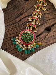 Precious Jadau Kundan Maang Tikka -Green Bead-J1226