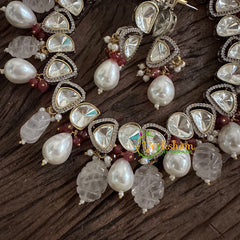 Premium Beaded Mossanite Short Neckpiece -White Bead-M016