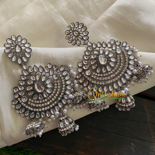 Designer German Silver Kundan Dangler 6-S330