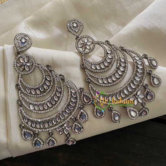 Designer German Silver Kundan Dangler 5-S329