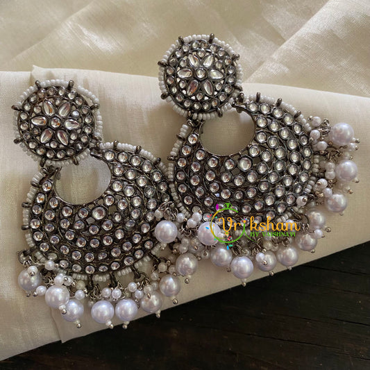 Designer German Silver Kundan Dangler 4-S328