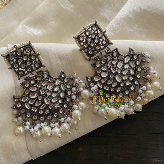 Designer German Silver Kundan Dangler 3-S327