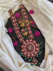 Precious Jadau Kundan haram with pendant-J186
