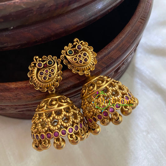 Gold Look alike Peacock Jhumka-G3770