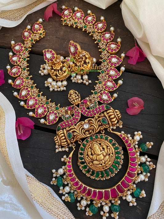 Jadau Kundan Ganesh Maanga Neckpiece-J220