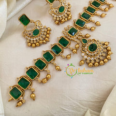 Premium Green AD Stone Choker Short Neckpiece-G10676