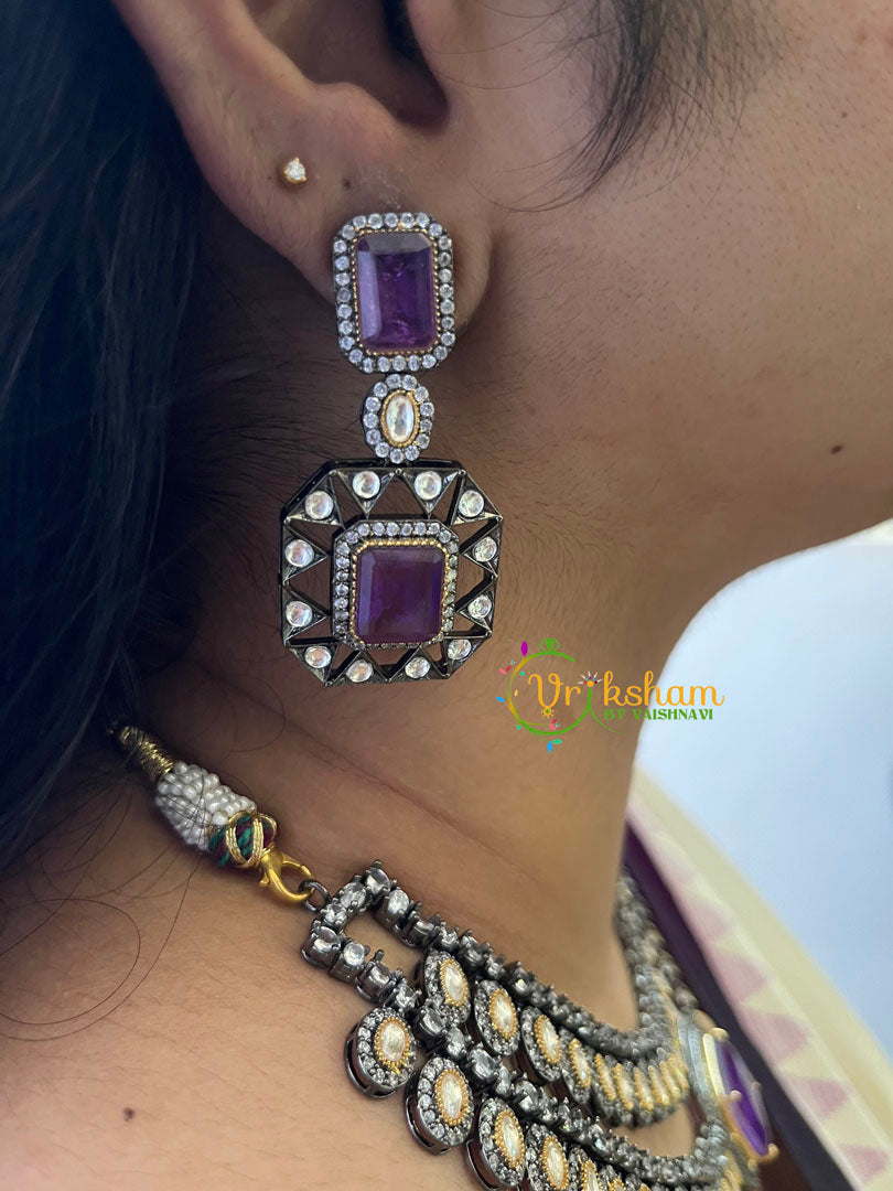 Purple Victorian Diamond Short Neckpeice -VV073
